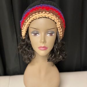 Multi color blend hat handmade with Pom Pom